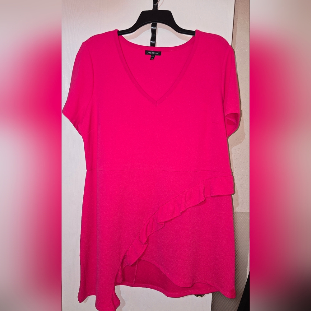 Lane Bryant Hot Pink Tunic Blouse Plus Size 18/20